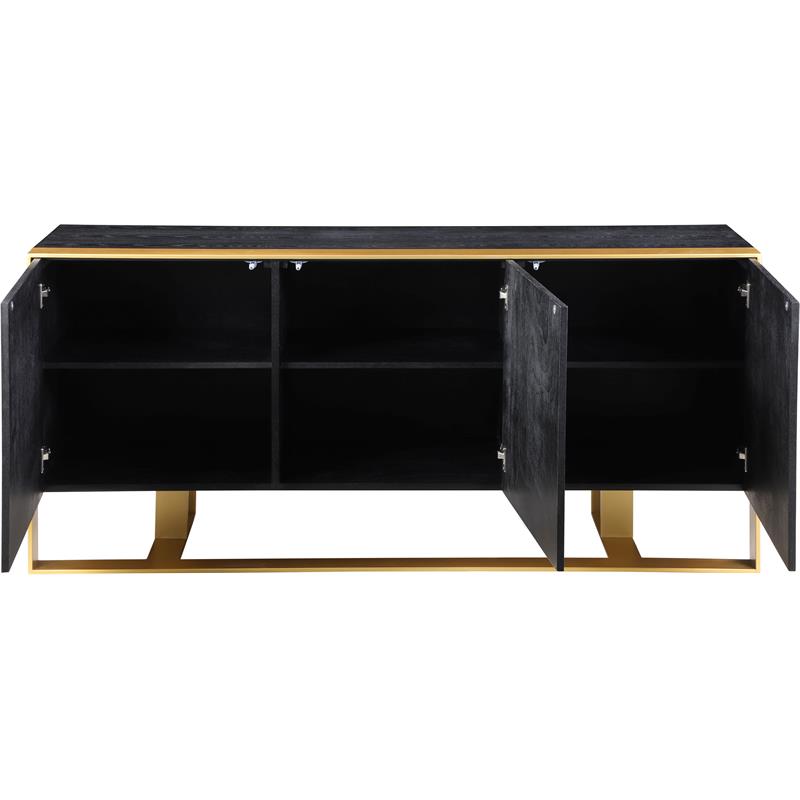 Trent Home Contemporary Engineered Wood Sideboard and Buffet in Black