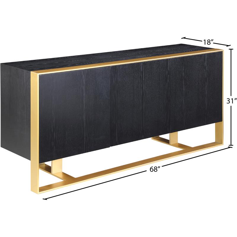Trent Home Contemporary Engineered Wood Sideboard and Buffet in Black