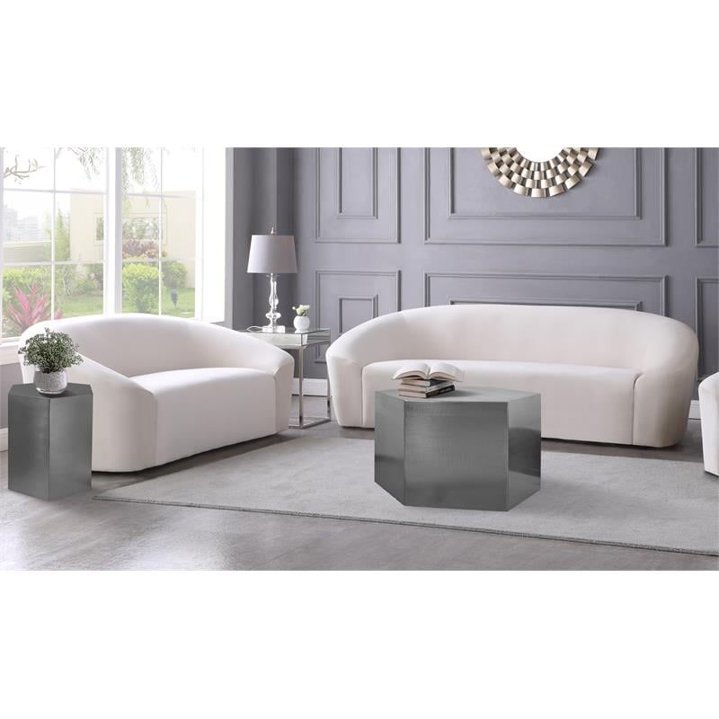 Trent Home Modular Modern Metal Coffee Table in Brushed Chrome