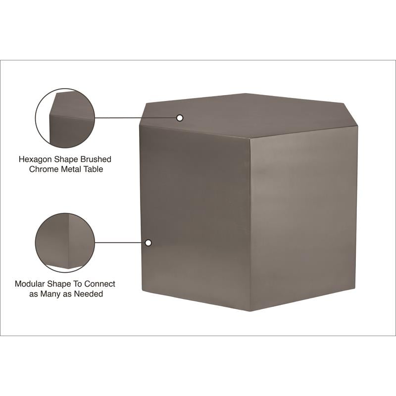 Trent Home Modular Modern Metal Coffee Table in Brushed Chrome