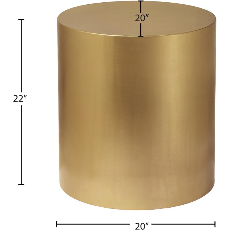 Trent Home Cylinder Round Contemporary Metal End Table in Gold