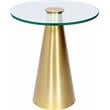 Trent Home Metal Gold End Table Square Glass Top 20