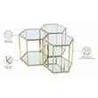 Trent Home 3-Piece Modular Stainless Steel/Glass End Table in Brushed Gold