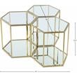 Trent Home 3-Piece Modular Stainless Steel/Glass End Table in Brushed Gold