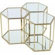 Trent Home 3-Piece Modular Stainless Steel/Glass End Table in Brushed Gold