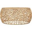 Trent Home Scrollwork Modern Solid Aluminum Coffee Table in Rich Gold