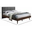 Trent Home Contemporary Gray Durable Linen Fabric King Bed