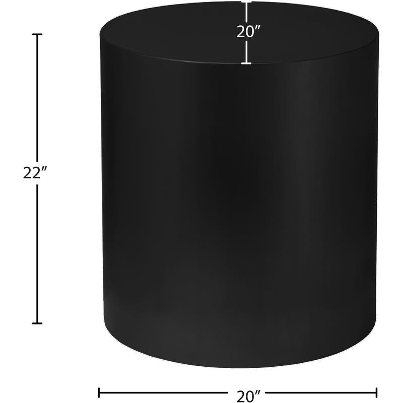 Trent Home Cylinder Round Contemporary Metal End Table in Black