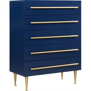 trent home contemporary metal chest in rich navy finish