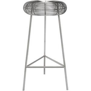 Trent Home 26.5&quot Contemporary Metal Bar Stool in Rich Silver