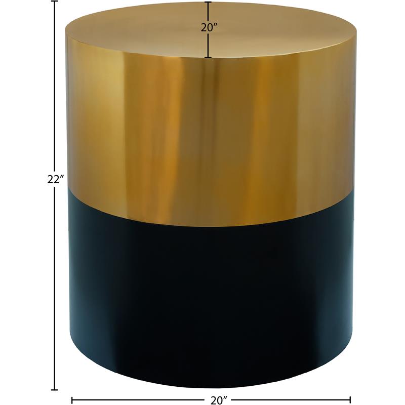 Trent Home Contemporary Metal End Table in Brushed Black/Matte Black