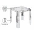 Trent Home Squared Contemporary Stainless Steel End Table in Chrome
