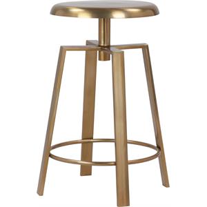 Trent Home 29&quot Adjustable Contemporary Metal Iron Bar Stool in Gold