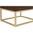 Trent Home Contemporary Wood Night Stand in Dark Cherry/Brushed Gold