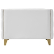 Trent Home Contemporary Faux Leather and Iron Chair in White