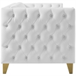 Trent Home Contemporary Faux Leather and Iron Loveseat in White