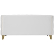 Trent Home Contemporary Faux Leather and Iron Loveseat in White