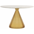 Trent Home Contemporary White Marble Dining Table