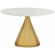 Trent Home Contemporary White Marble Dining Table