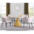 Trent Home Contemporary White Marble Dining Table