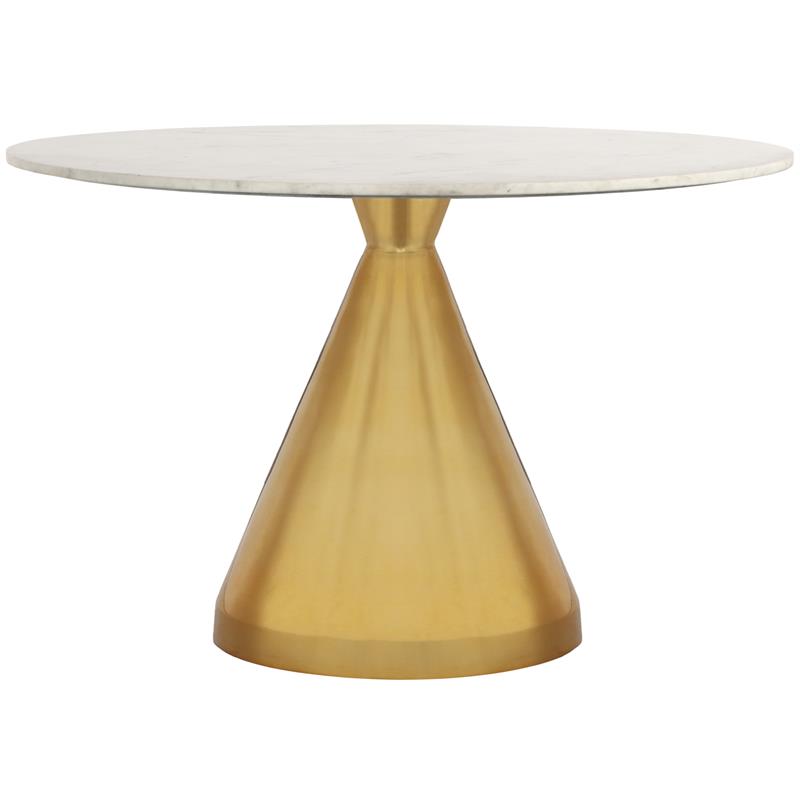 Trent Home Contemporary White Marble Dining Table