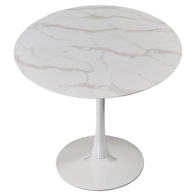 Trent Home Faux Marble White Dining Table Round Contemporary 36
