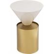 Trent Home Contemporary Metal End Table in White/Brushed Brass