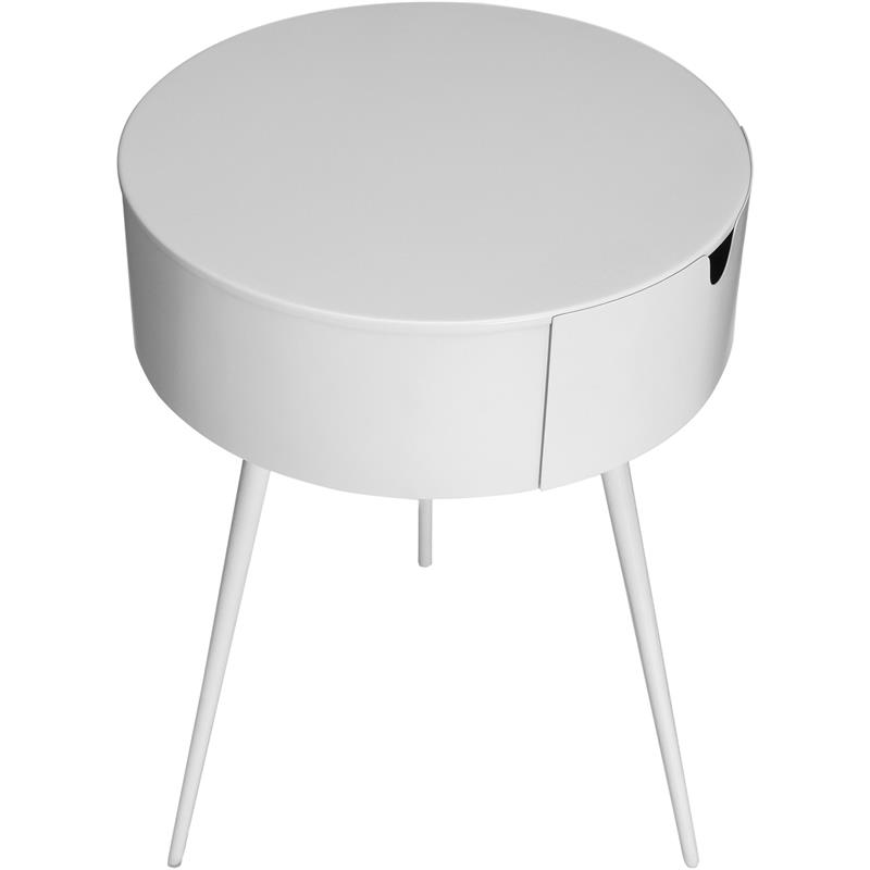 Trent Home 1 Drawer Contemporary Style Metal Nightstand in White