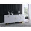 Trent Home Contemporary Sideboard/Buffet in Rich White Lacquer and Gold Finish