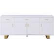 Trent Home Contemporary Sideboard/Buffet in Rich White Lacquer and Gold Finish