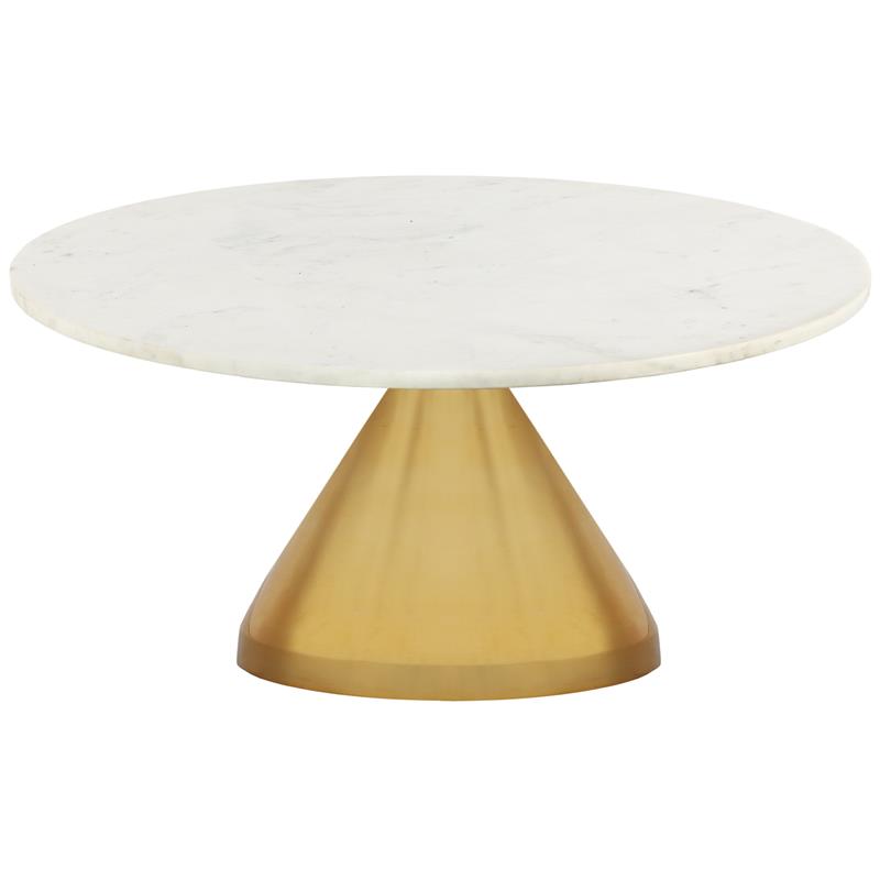 Trent Home Contemporary White Marble Coffee Table