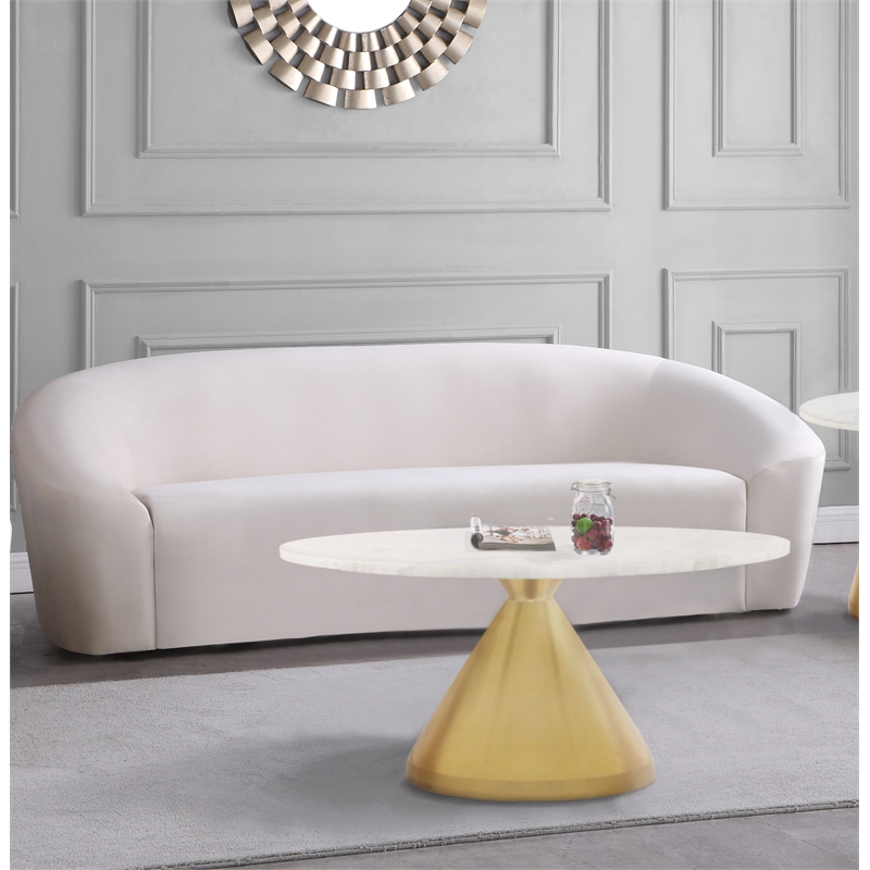 Trent Home Contemporary White Marble Coffee Table