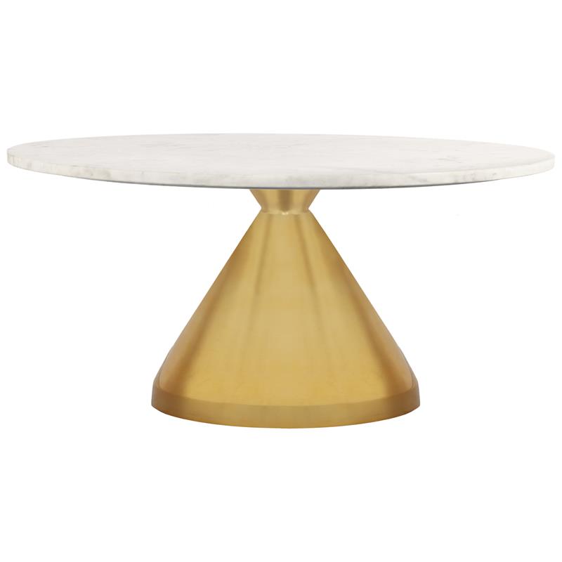 Trent Home Contemporary White Marble Coffee Table