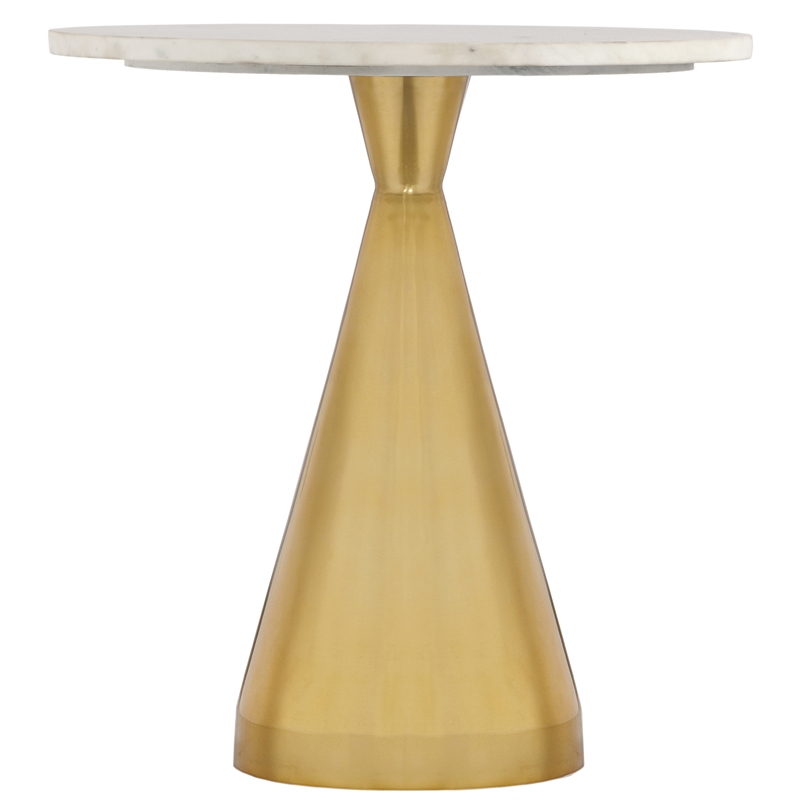 Trent Home Contemporary White Marble End Table