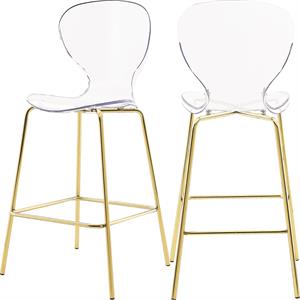 Trent Home Contemporary 27.5&quotH Counter Stool in Gold (Set of 2)