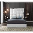 Trent Home Contemporary Solid Wood and Faux Leather Queen Bed in White
