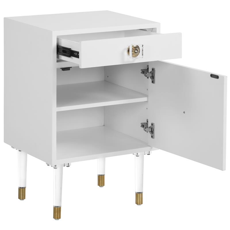 Trent Home Contemporary Accent Table in Matte White/Acrylic