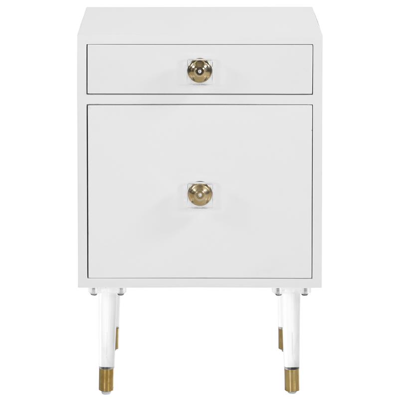 Trent Home Contemporary Accent Table in Matte White/Acrylic