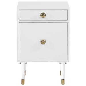 Trent Home Contemporary Accent Table in Matte White/Acrylic