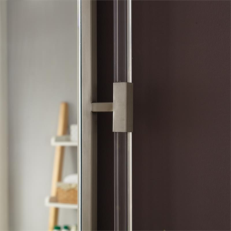 Trent Home Contemporary Chrome Rectangle Mirror