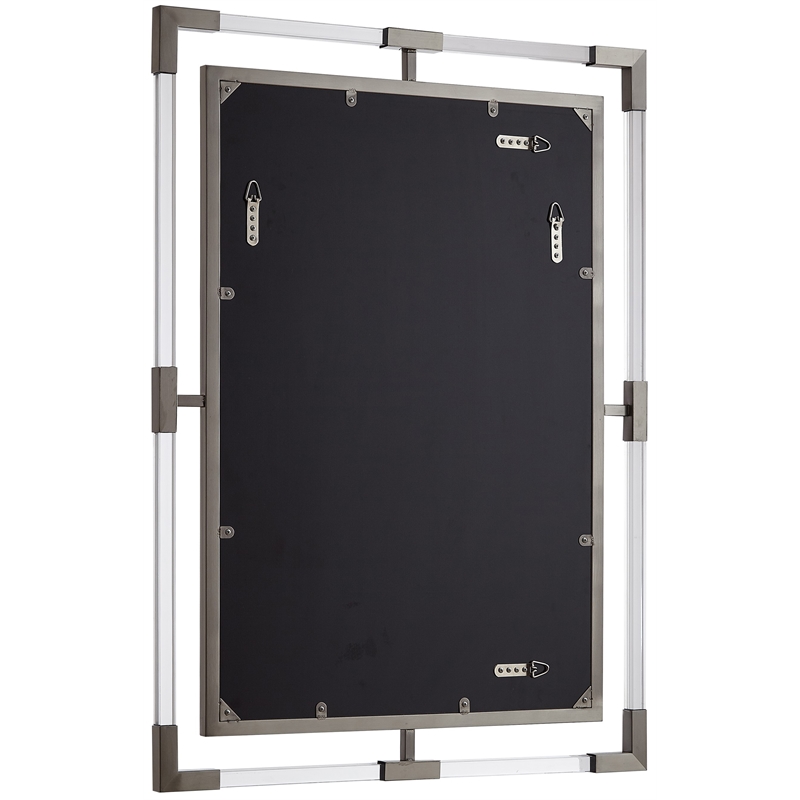 Trent Home Contemporary Chrome Rectangle Mirror