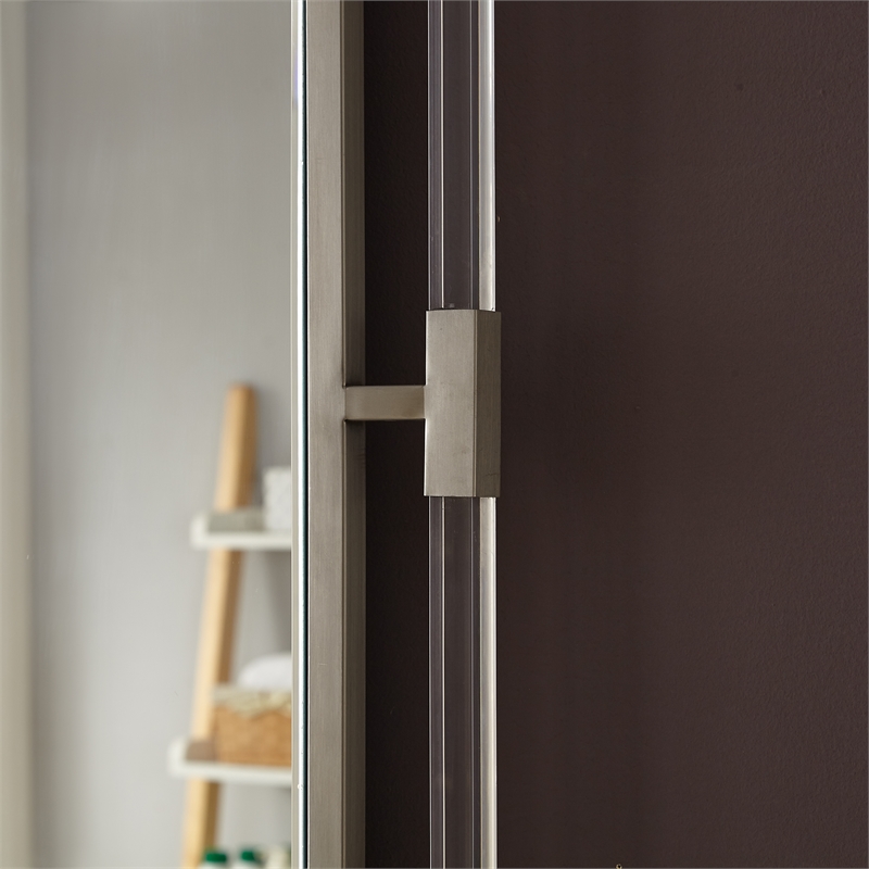 Trent Home Contemporary Chrome Rectangle Mirror