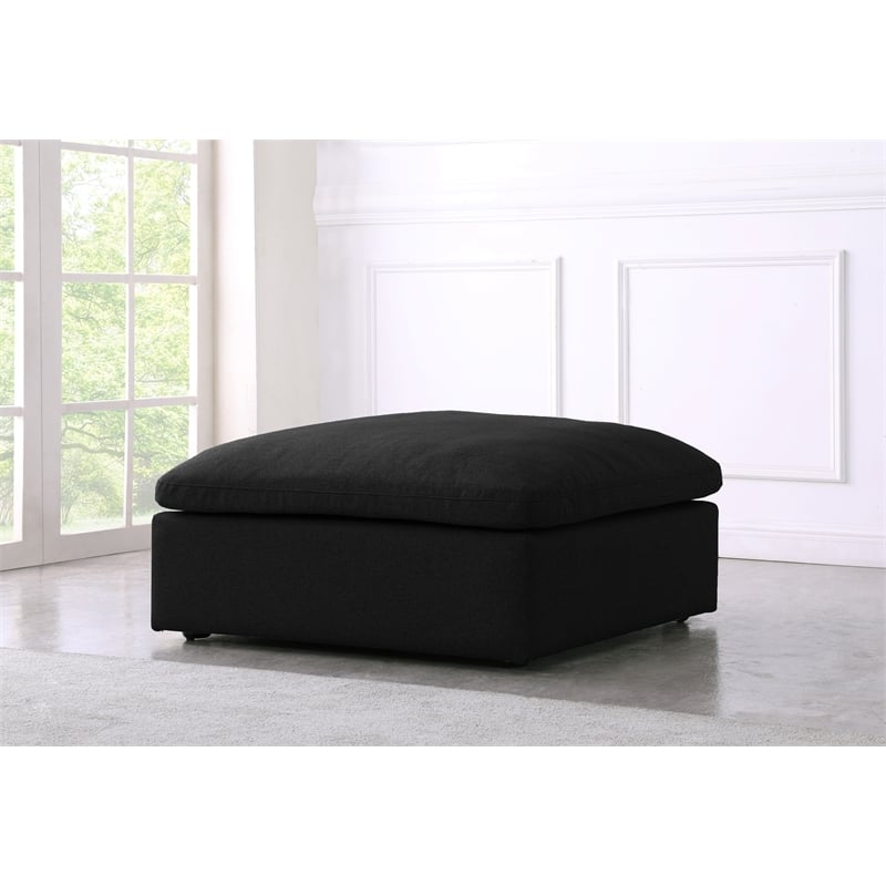 Trent Home Contemporary Black Linen Fabric Deluxe Modular Ottoman