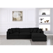 Trent Home Contemporary Black Linen Fabric Deluxe Modular Sectional