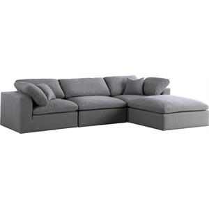 Trent Home Contemporary Gray Durable Linen Fabric Modular Sectional
