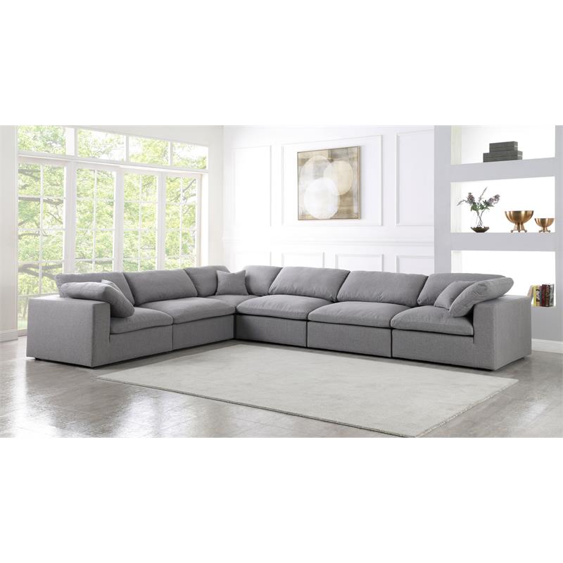 Trent Home Contemporary Gray Durable Linen Fabric Modular Sectional