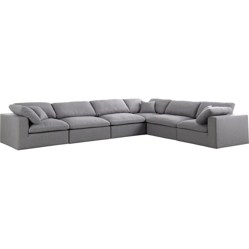 Trent Home Contemporary Gray Durable Linen Fabric Modular Sectional