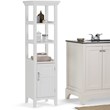 Trent Home Contemporary Wooden Bath Storage Tower in Pure White