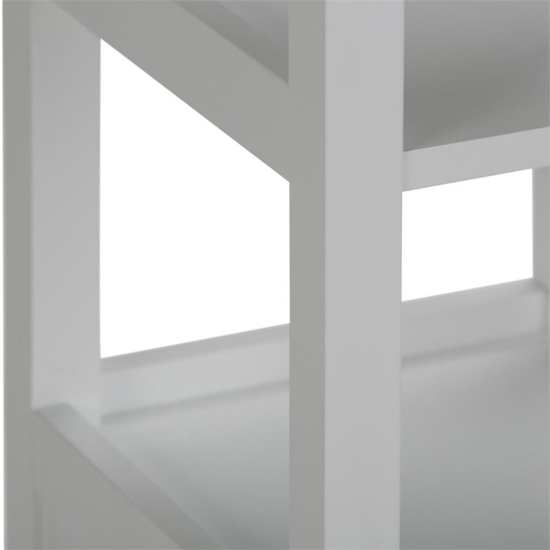 Trent Home Contemporary Wooden Bath Storage Tower in Pure White