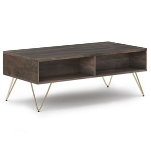 Trent Home Rectangle Wood Lift Top Coffee Table in Black/Ebony